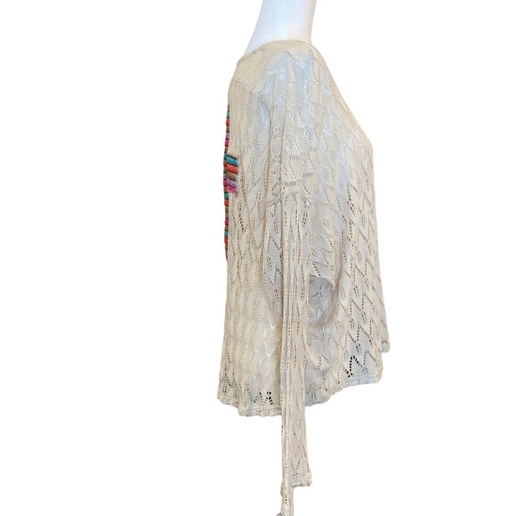 Missy Robertson Crochet Knit Top Size Large Embroidered Cross Wearable Art - Picture 4 of 11